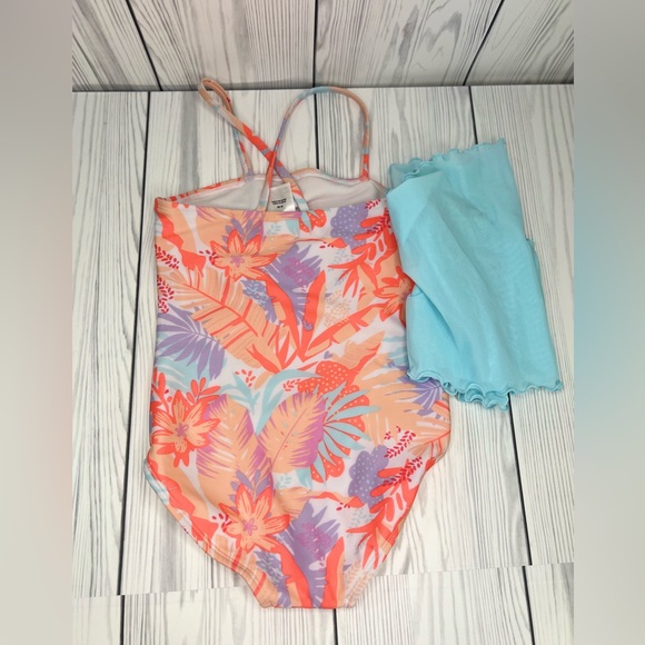 Girls' Tropic Oasis One Piece Swimwear Set with Skirt - art class - Picture 6 of 7